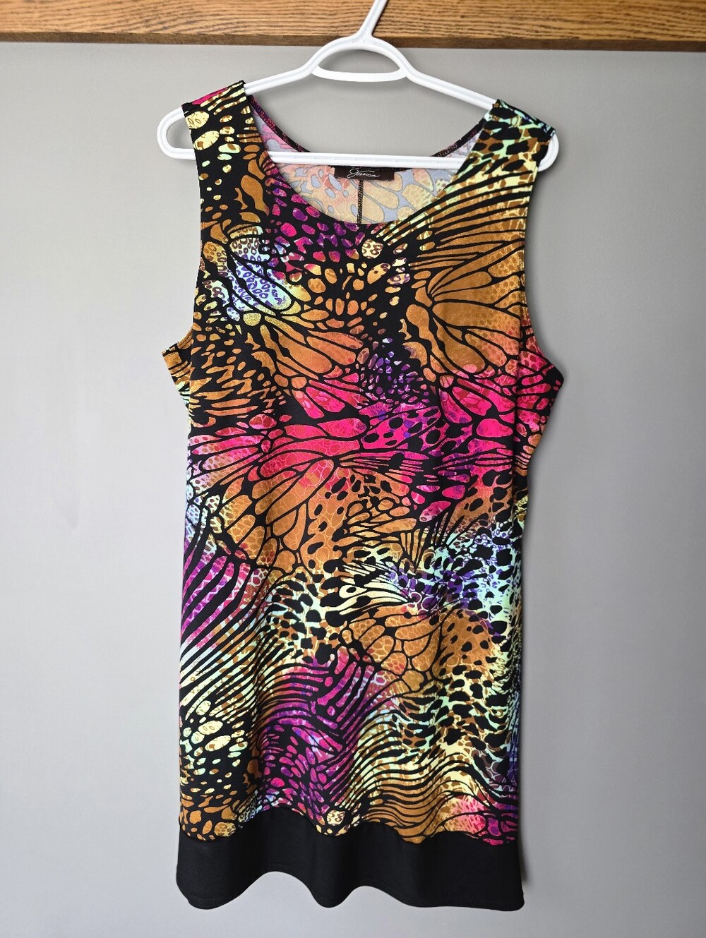 Y2K Jessica Vibrant Butterfly Cheetah Print Sleeveless Shift Dress